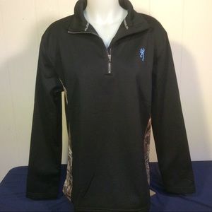 Browning Womens 1/4 Zip Pullover Black  Camouflage size XL